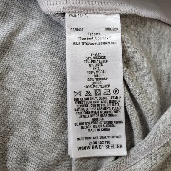 Ted Baker Floral Net Top Jersey Back Size 3 - Picture 6 of 8